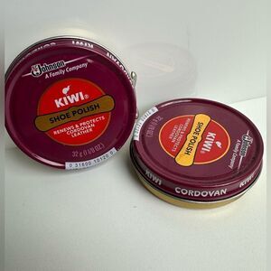 Kiwi Cordovan Leather Shoe Polish 1-1/8 Oz - LOT OF TWO (2) NEW
